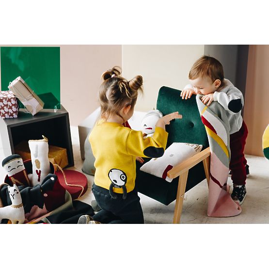 Retro children's armchair Velvet - dark green