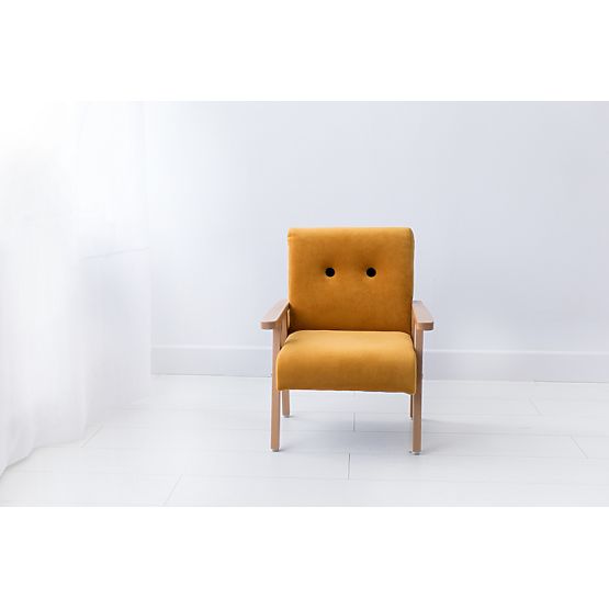 Retro children's armchair Velvet - mustard
