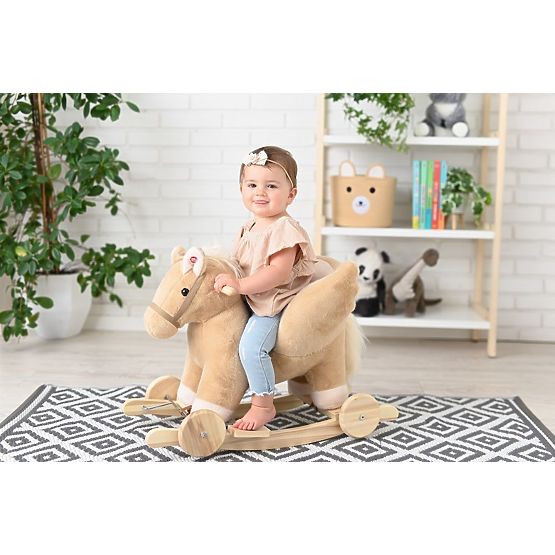 Rocking Pegasus Beige with Seat and Wheels