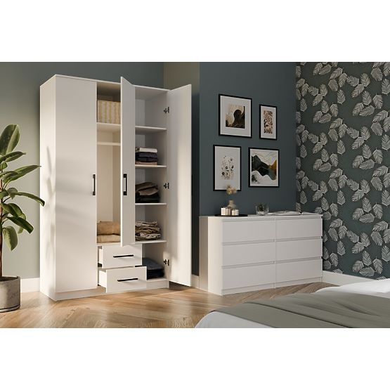 Romana 120 WHITE Wardrobe Without Mirror