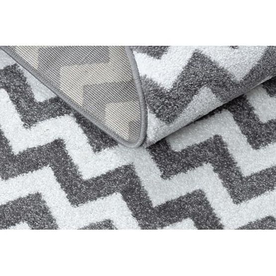 Round Carpet SKETCH - F561 Zigzag, Gray White