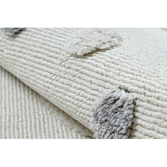 Round Carpet YOYO EY78 White/Beige - Cloud, Rainbow, Dots for Children, Textured, Sensory Fringe