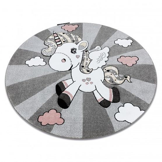 Round Rug PETIT UNICORN, Grey