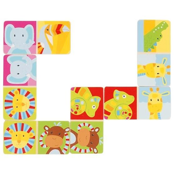 Safari Domino Game 28 Wooden Pieces
