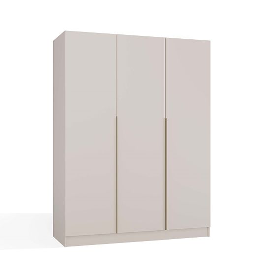 SENSO 3D WARDROBE 150 CM 3 DOORS GOLD HANDLES FOR LIVING ROOM BEDROOM CASHMERE BEIGE