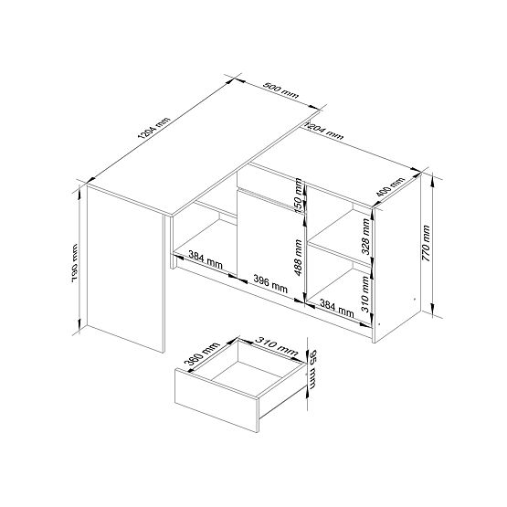 SET CLP B-17 CHEST OF DRAWERS + DESK PK SONOMA