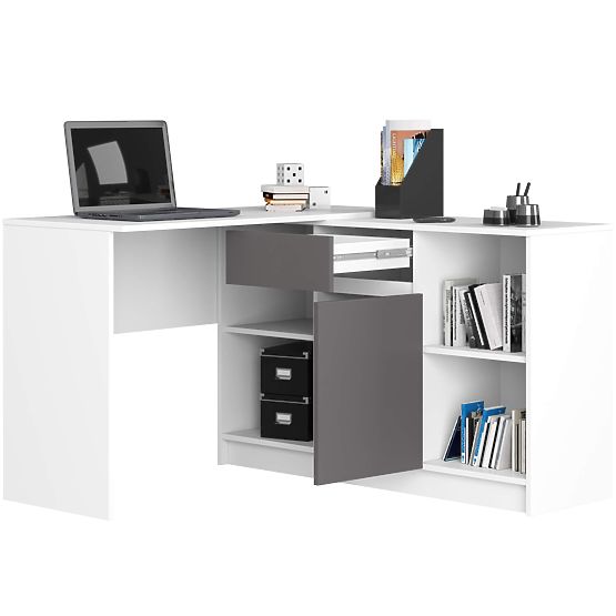 SET CLP B-17 CHEST OF DRAWERS + DESK PK WHITE / GRAY