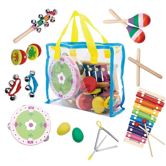 Set of 14 musical instruments