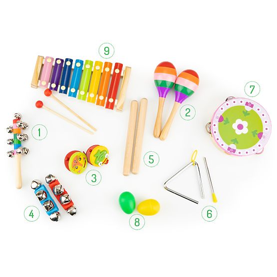 Set of 14 musical instruments