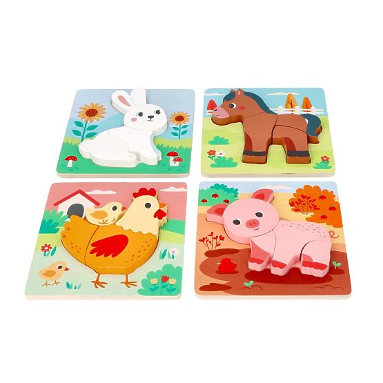 Set of 4 Wooden Farm Puzzles