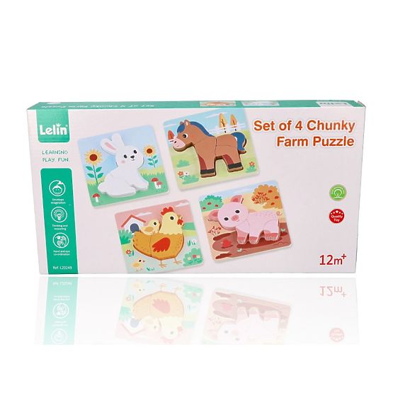 Set of 4 Wooden Farm Puzzles