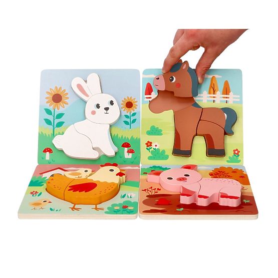Set of 4 Wooden Farm Puzzles
