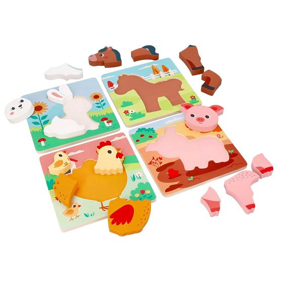 Set of 4 Wooden Farm Puzzles