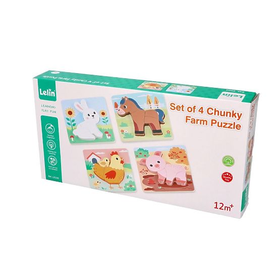 Set of 4 Wooden Farm Puzzles