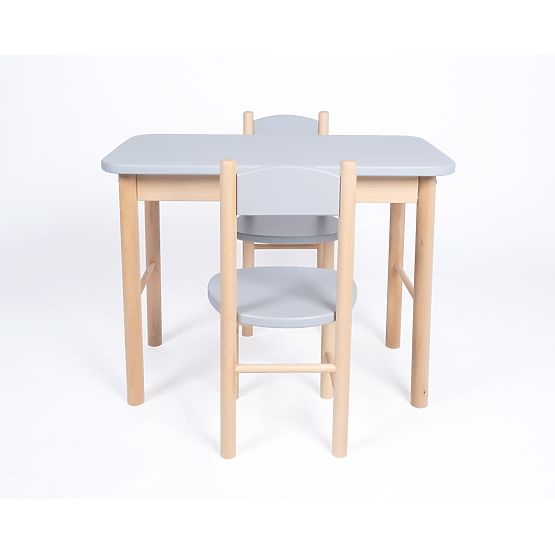 Simple Table and Chair Set - Grey