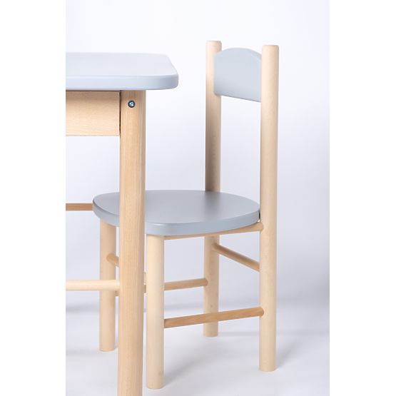 Simple Table and Chair Set - Grey