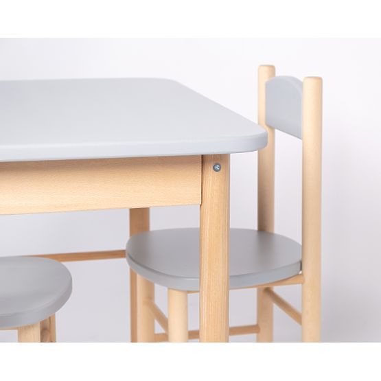Simple Table and Chair Set - Grey