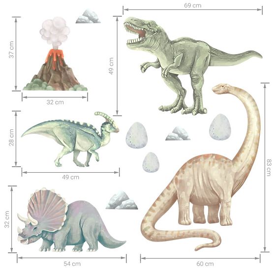Set of wall stickers - Dinosaurs