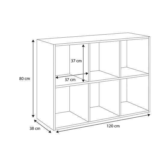 Shelf Loni 2x3 Gray 1 pc