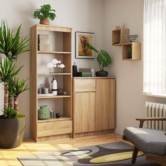 SHELF R60 1DR 4S CLP PK OAK SONOMA