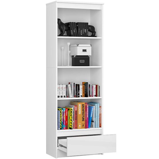 SHELF R60 1DR 4S CLP PK WHITE / WHITE GLOSS