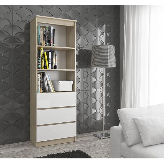 SHELF R60 3DR 2S CLP PK SONOMA / WHITE