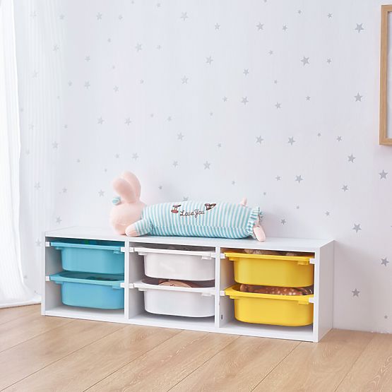 Shelf with Storage Boxes Explorer - Blue / White / Yellow