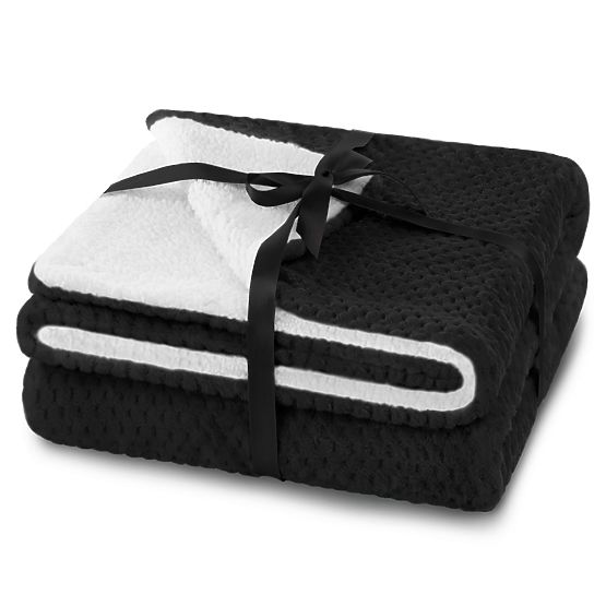 SHLEEPY Blanket Black with Jacquard Pattern Classic Style 130x180