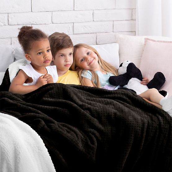 SHLEEPY Blanket Black with Jacquard Pattern Classic Style 130x180
