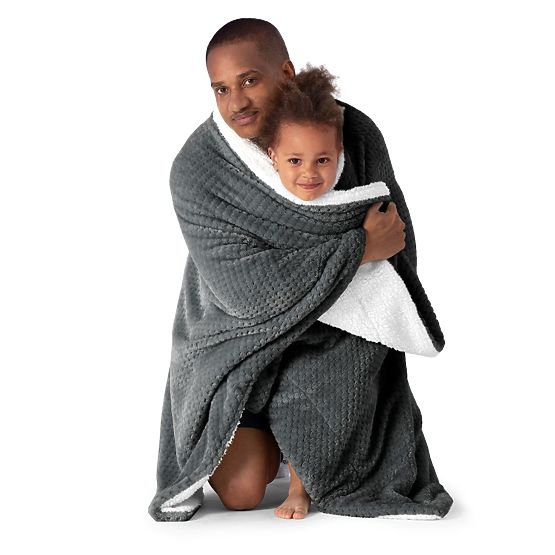 SHLEEPY Blanket in Graphite Color Jacquard Embossed Classic Style 170x210