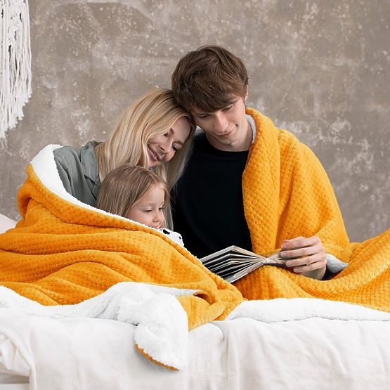 SHLEEPY Blanket Orange Jacquard Embossed Classic Style 130x180