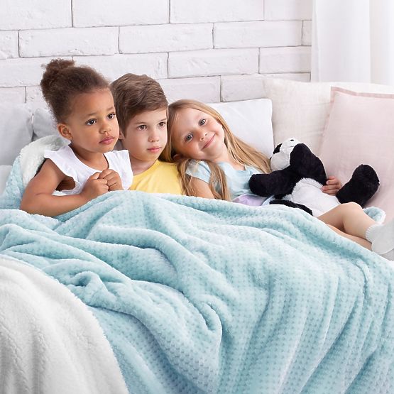 SHLEEPY Blue Blanket with Jacquard Pattern Classic Style 130x180
