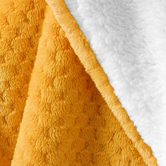 SHLEEPY Orange Throw with Jacquard Pattern Classic Style 170x210