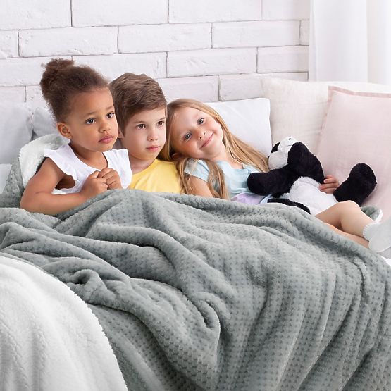 SHLEEPY Throw Grey Color with Jacquard Pattern Classic Style 220x240