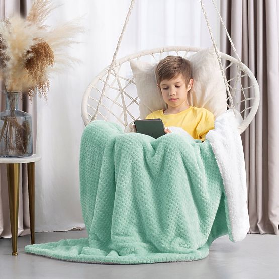 SHLEEPY Throw Mint Color Embossed Jacquard Classic Style 220x240