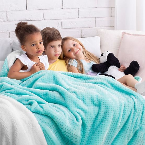 SHLEEPY Turquoise Jacquard Pattern Classic Style Blanket 220x240