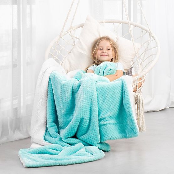 SHLEEPY Turquoise Jacquard Pattern Classic Style Blanket 220x240