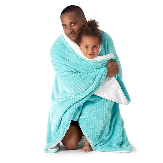 SHLEEPY Turquoise Jacquard Pattern Classic Style Blanket 220x240