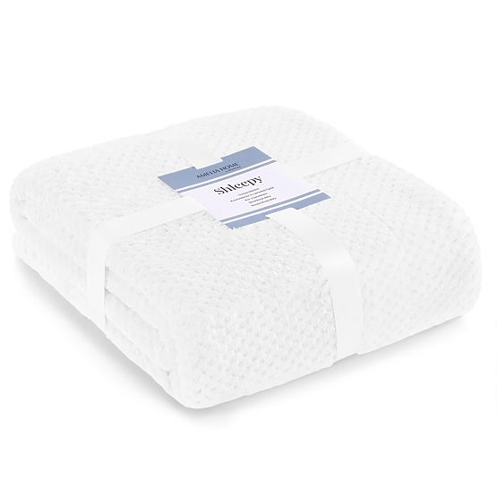 SHLEEPY White Jacquard Relief Classic Style Blanket 220x240