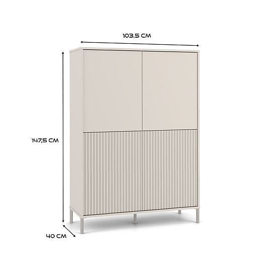 Showcase KAMARO 4DK SLIM/SMOOTH CASHMERE 4 Doors Grooved + Classic Front