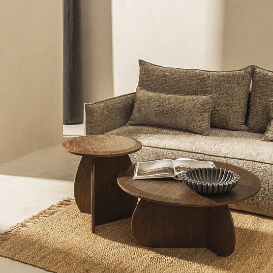 Side Table Noku 50 cm, Dark Walnut