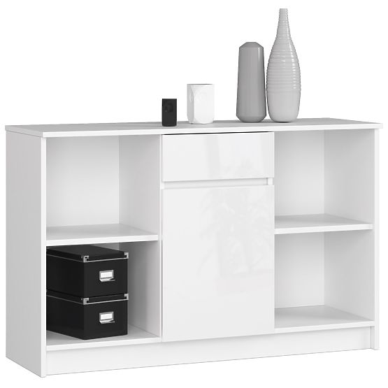 SIDEBOARD B-17 120 cm 1 DRAWER 1 DOOR PK WHITE / WHITE GLOSS
