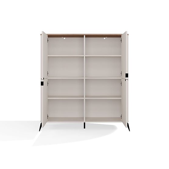 Sideboard CORDOBA 4D Cashmere Beige Castello Oak Cabinet 4 Doors 8 Shelves Living Room