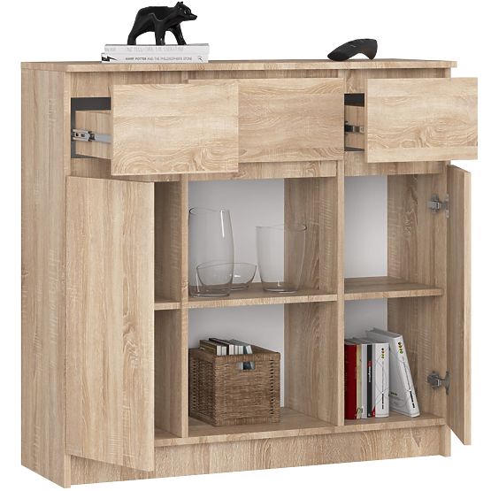 SIDEBOARD K100 2D 3DR 1S OAK SONOMA