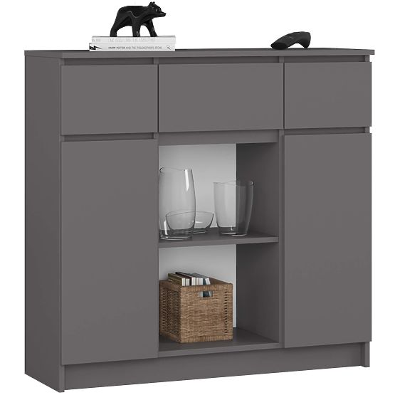 SIDEBOARD K100 2D 3DR 1S PK GRAPHITE GREY