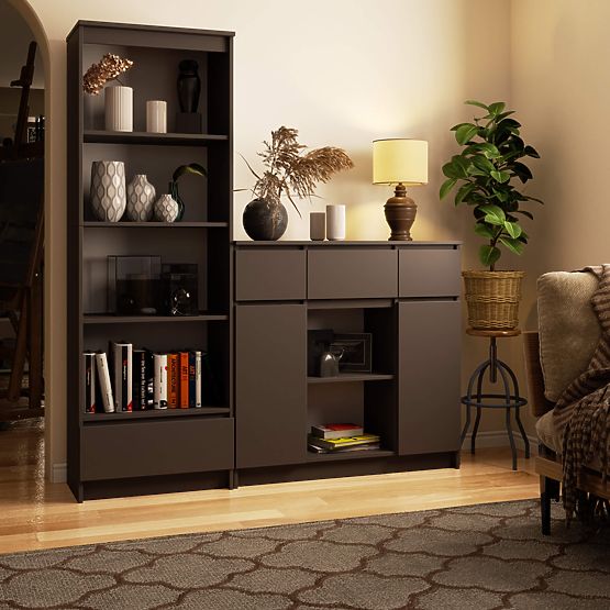 SIDEBOARD K100 2D 3DR 1S PK GRAPHITE GREY