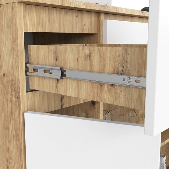 SIDEBOARD K100 2D 3DR 1S PK OAK ARTISAN / WHITE