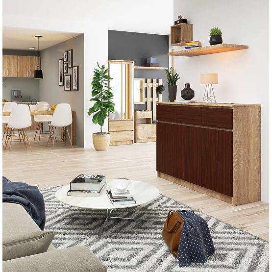 SIDEBOARD K140 3D 3DR CLP PK SONOMA / WENGE