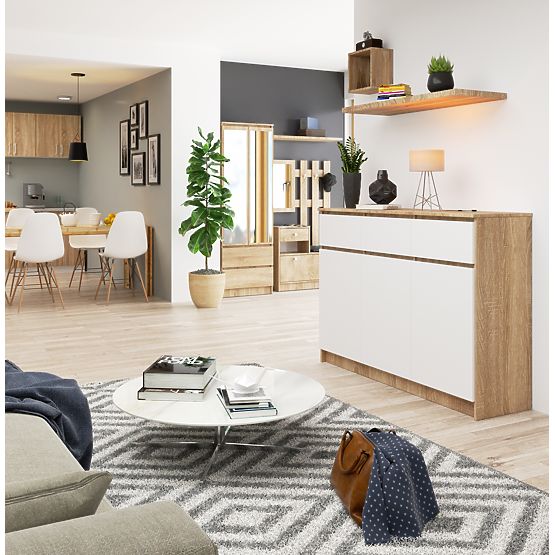 SIDEBOARD K140 3D 3DR CLP PK SONOMA / WHITE