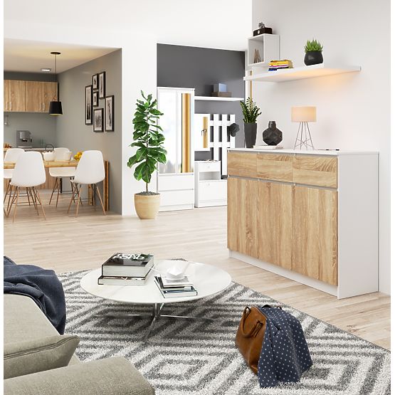 SIDEBOARD K140 3D 3SZ CLP PK WHITE / SONOMA